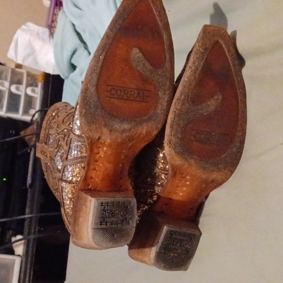 Corral brown glitter inlay boots size 9 - Picture 3 of 7
